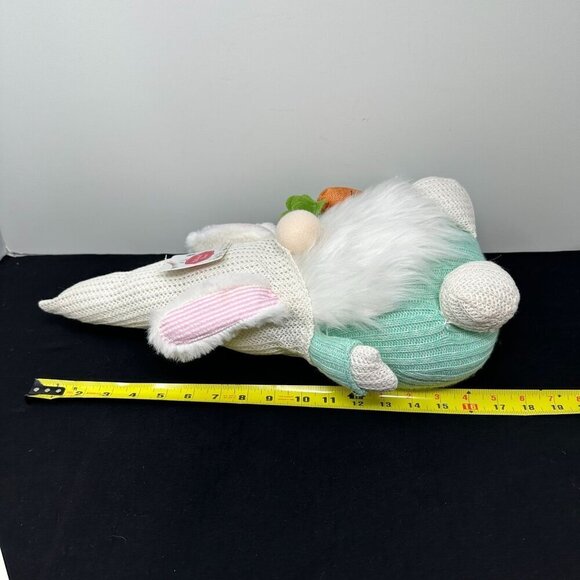 Cottontail Lane Easter Bunny Gnome Chubby Carrot Plush Decor 12in Spring Rabbit - Picture 7 of 9